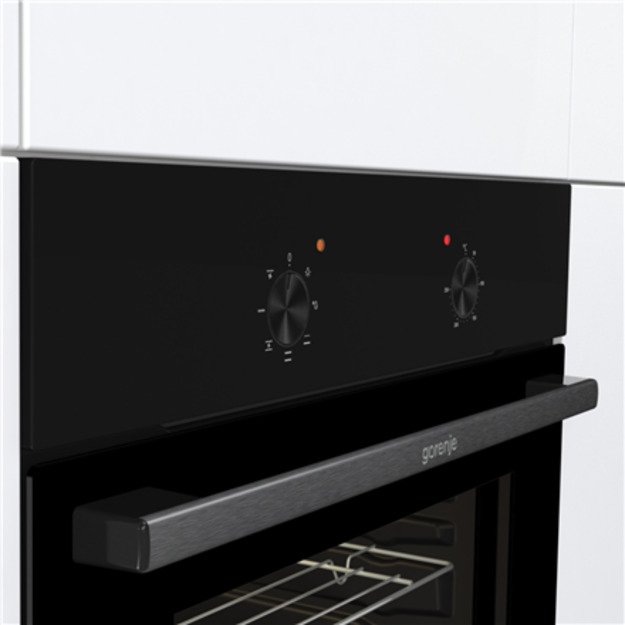 Gorenje Oven | BO6615E01B | 60 L | Electric | EnamelClean | Push pull buttons | Height 59.5 cm | Width 59.5 cm | Black 3