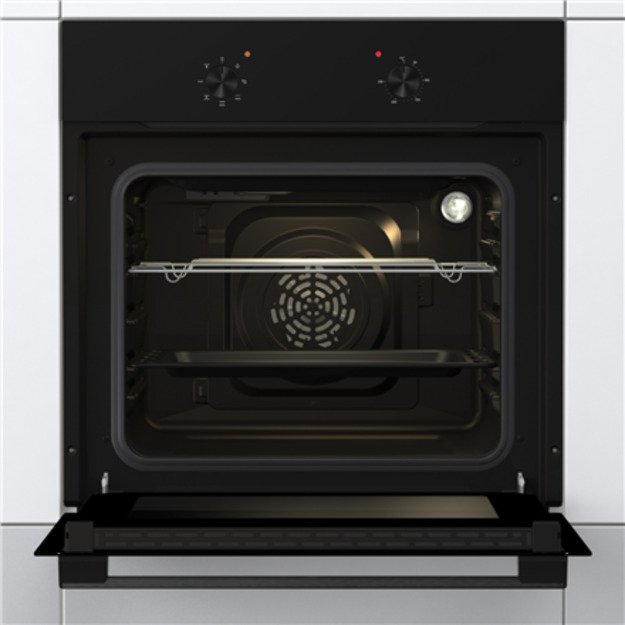Gorenje Oven | BO6615E01B | 60 L | Electric | EnamelClean | Push pull buttons | Height 59.5 cm | Width 59.5 cm | Black 8