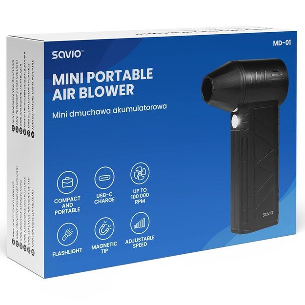 Savio MD-01 leaf blower 60 W 7.4 V 140 km/h Lithium-Ion (Li-Ion) 2