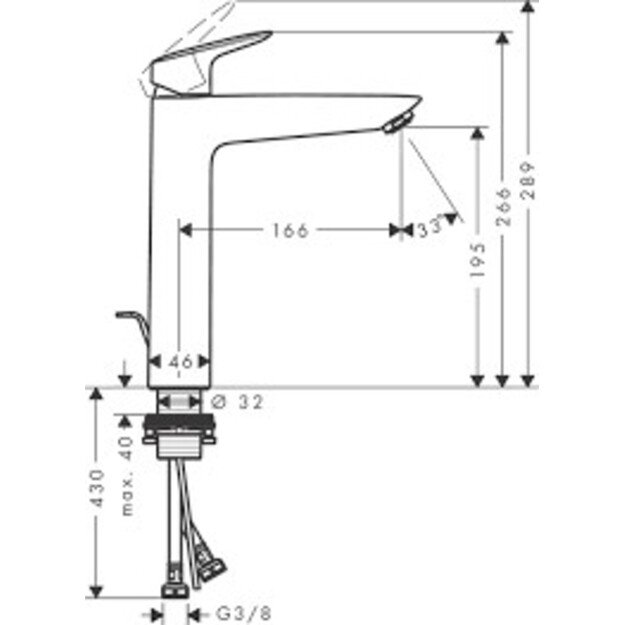 Praustuvo maišytuvas Hansgrohe Logis 190 71090000