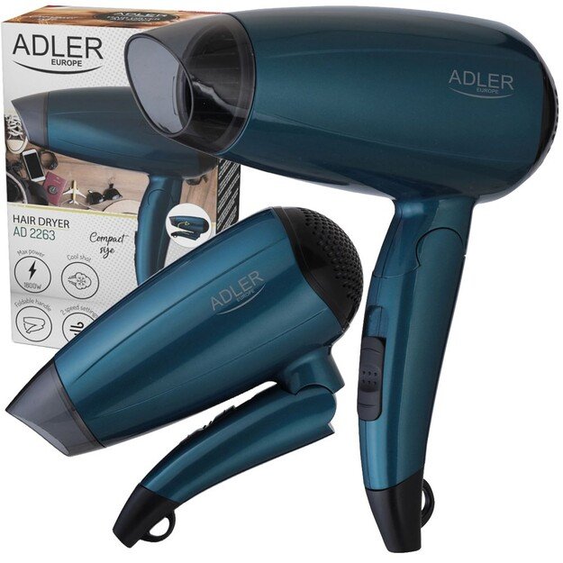 Adler | Hair Dryer | AD 2263 | 1800 W | Number of temperature settings 2 | Blue 1