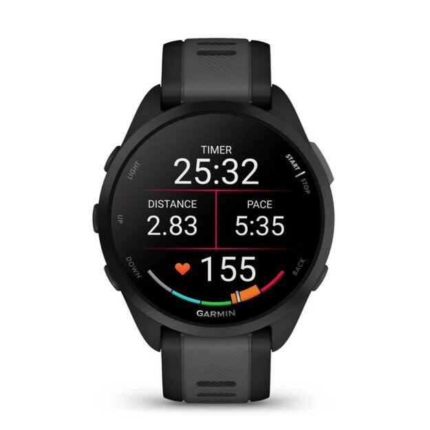 Garmin Forerunner 165 3.05 cm (1.2 ) AMOLED Digital 390 x 390 pixels Touchscreen Black GPS (satellite) 6