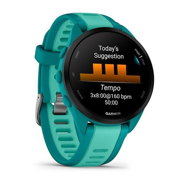 Garmin Forerunner 165 Music 3.05 cm (1.2 ) AMOLED 43 mm Digital 390 x 390 pixels Touchscreen Turquoise GPS (satellite) 4