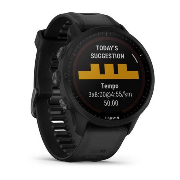 Garmin Forerunner 955 3.3 cm (1.3 ) MIP Digital 260 x 260 pixels Touchscreen Black Wi-Fi GPS (satellite) 5