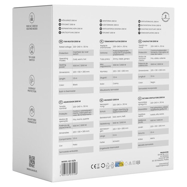 Savio AD-02 W household fan White 1