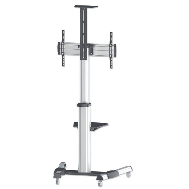 Manhattan TV and Monitor Mount, Trolley Stand, 1 screen, Screen Sizes: 37-65 , Silver, VESA 200x200 to 600x400mm, Max 50kg,