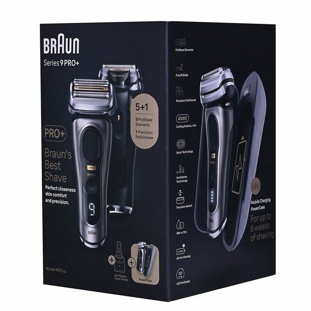 Braun Series 9 Pro+ 9575cc Wet & Dry Foil shaver Trimmer Metallic 3