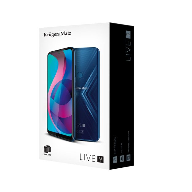 Kruger & Matz Live 9 16,5 cm (6.5 ) Dual SIM 4G USB-C  4 GB 64 GB 5000 mAh Blue