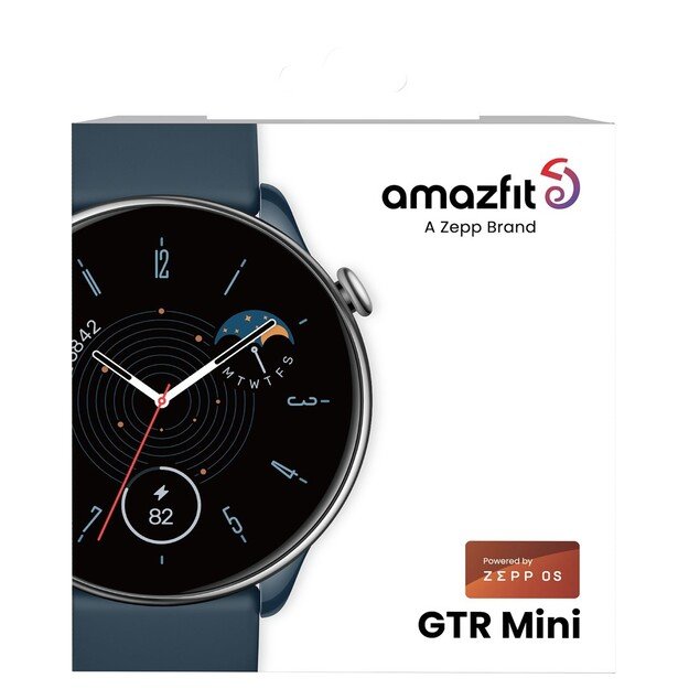 Amazfit GTR Mini 3.25 cm (1.28 ) AMOLED 42 mm Digital 416 x 416 pixels Touchscreen Blue, Silver GPS (satellite)