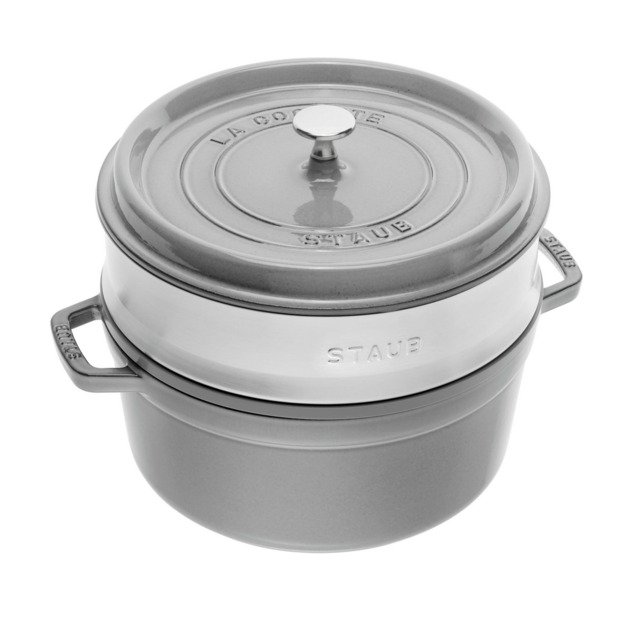 STAUB La Cocotte cast iron round pot with insert 40508-819-0 - 3.8 ltr. graphite