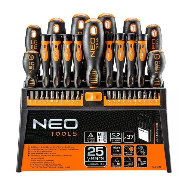 Set of screwdrivers and screwdriver bits Neo Tools 37 items