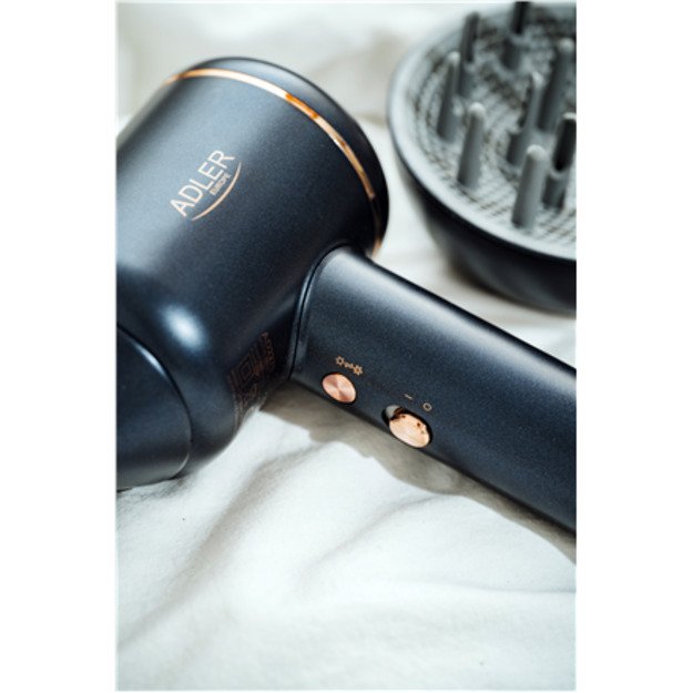 Adler Hair Dryer | AD 2270 SUPERSPEED | 1600 W | Number of temperature settings 3 | Ionic function | Diffuser nozzle | Black