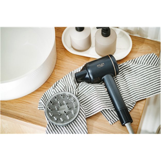 Adler Hair Dryer | AD 2270 SUPERSPEED | 1600 W | Number of temperature settings 3 | Ionic function | Diffuser nozzle | Black