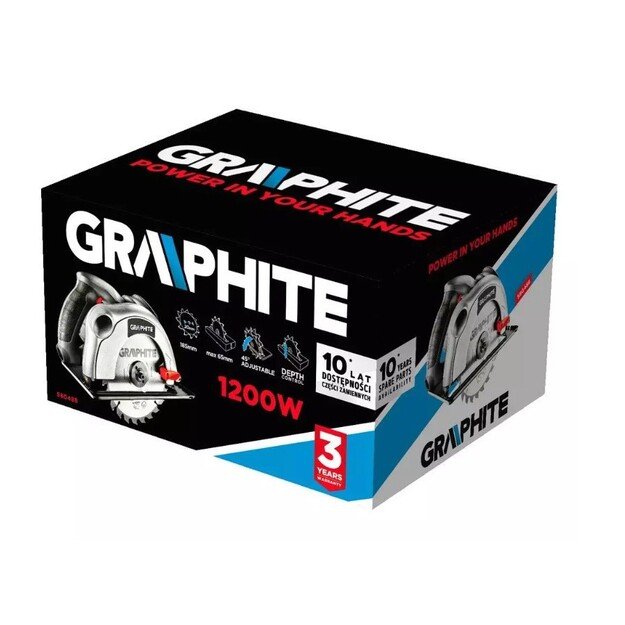 Circular saw 1200W Graphite circular saw blade 185 mm with a case 6