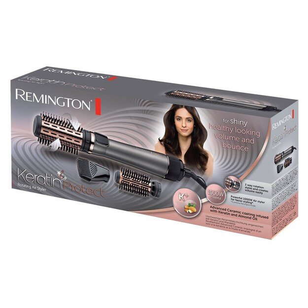 Keratin Protect Rotating Air Styler | AS8810 | Ceramic heating system | Number of heating levels 2 | 100 W | Grey/Black