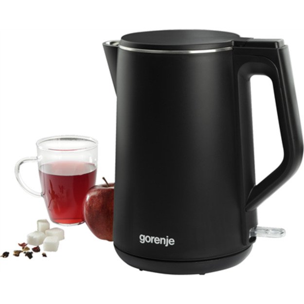 Gorenje | Kettle | K15DWBK | Electric | 2200 W | 1.5 L | Stainless steel | 360&deg; rotational base | Black
