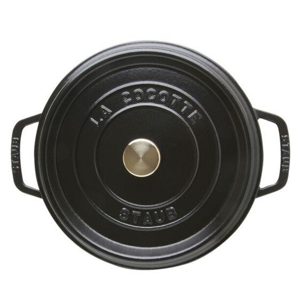 Staub Round Cast Iron Casserole - 3.8 ltr, Black 3