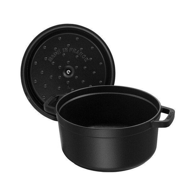 Staub Round Cast Iron Casserole - 3.8 ltr, Black 4
