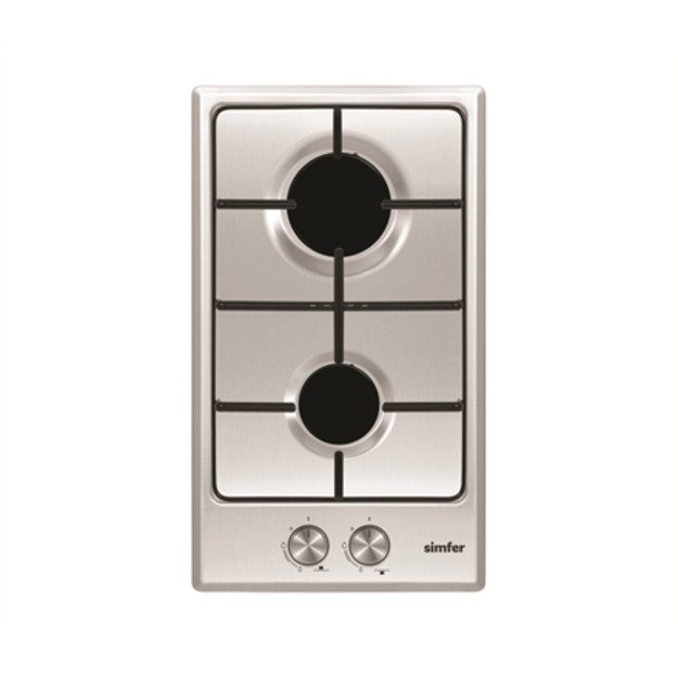 Simfer | Hob | H3.200.VGRIM | Gas | Number of burners/cooking zones 2 | Rotary knobs | Stainless steel