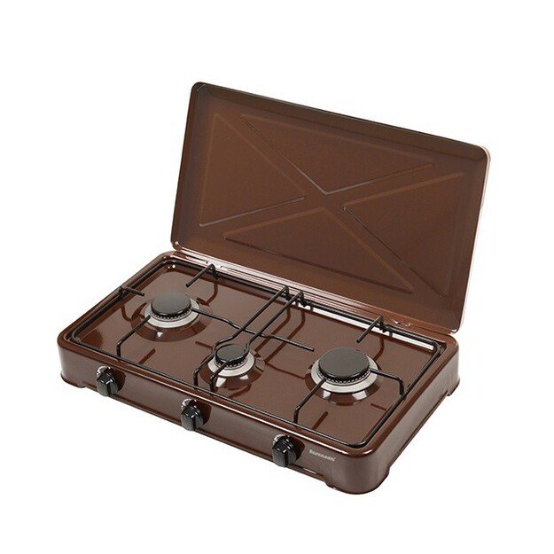 Ravanson K-03BR Adjustable gas cooker 3 burners brown