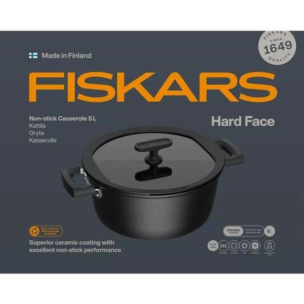 Pot FS.GARNEK 5L with non-stick coating and lid Hard Face