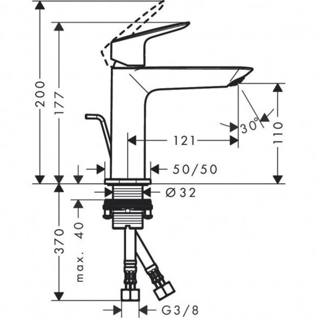 Praustuvo maišytuvas Hansgrohe Logis 71251000, chromas