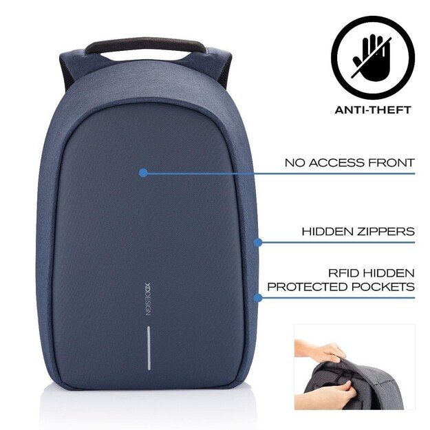 XD DESIGN ANTI-THEFT BACKPACK BOBBY HERO REGULAR NAVY P/N: P705.295 14