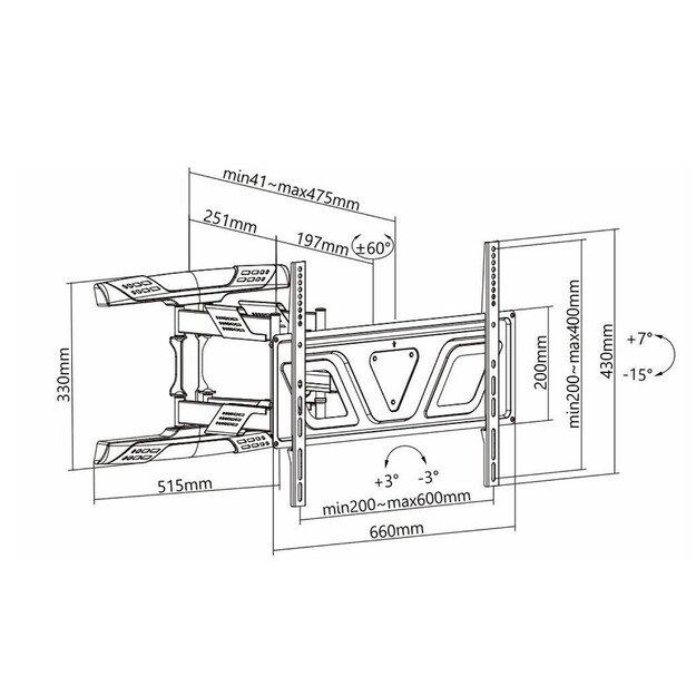 Mount wall for LCD Maclean MC-832 (Wall, 37  - 80 , max. 45kg)