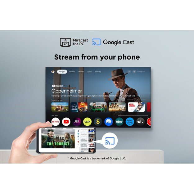 TCL P7K 43P7K TV 109.2 cm (43 ) 4K Ultra HD Smart TV Wi-Fi Metallic 430 cd/m&sup2;