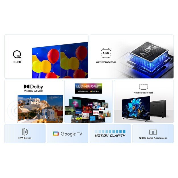 TCL P7K 43P7K TV 109.2 cm (43 ) 4K Ultra HD Smart TV Wi-Fi Metallic 430 cd/m&sup2;
