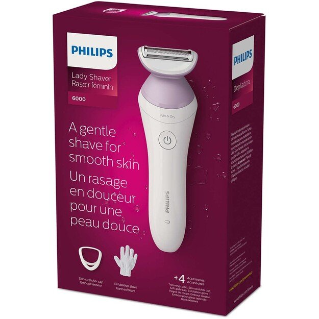 Philips | Cordless Shaver | BRL136/00 Series 6000 | Operating time (max) 40 min | Wet & Dry | NiMH | White/Purple