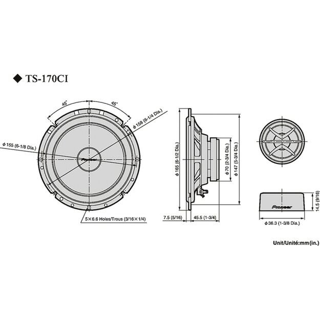 Pioneer ERILLISSARJA TS-170Ci