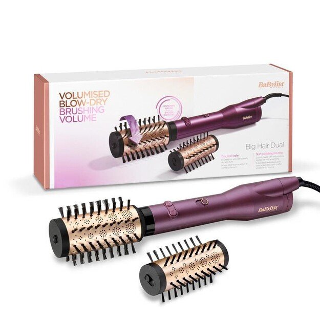 BaByliss Big Hair Dual Hot air brush Warm Black,Rose Gold,Violet 2.5 m 650 W