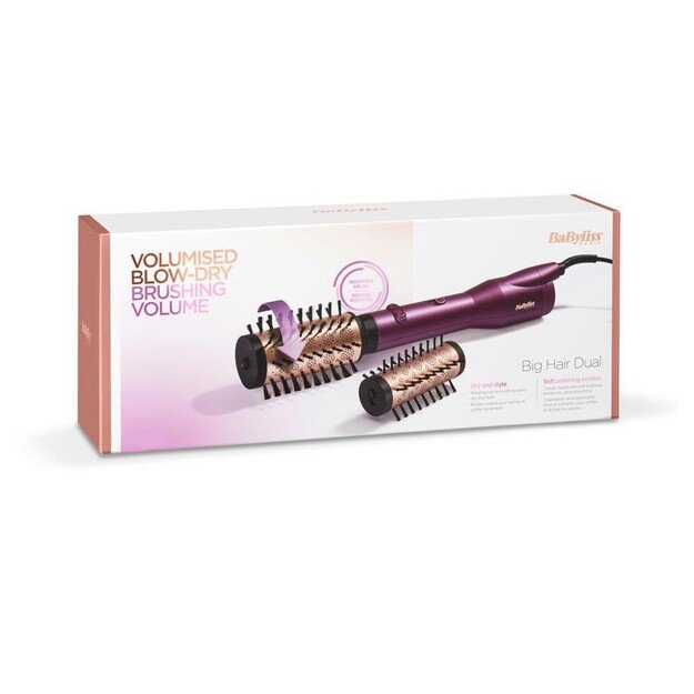 BaByliss Big Hair Dual Hot air brush Warm Black,Rose Gold,Violet 2.5 m 650 W