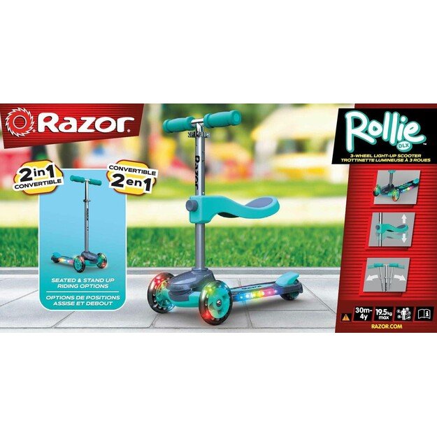 RAZOR paspirtukas  3 kołowa 2w1 Rollie DLX - 20073645