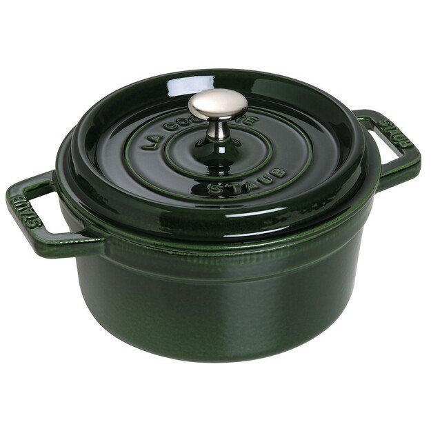 Staub Round Cast Iron Pot - Green, 2.2 ltr