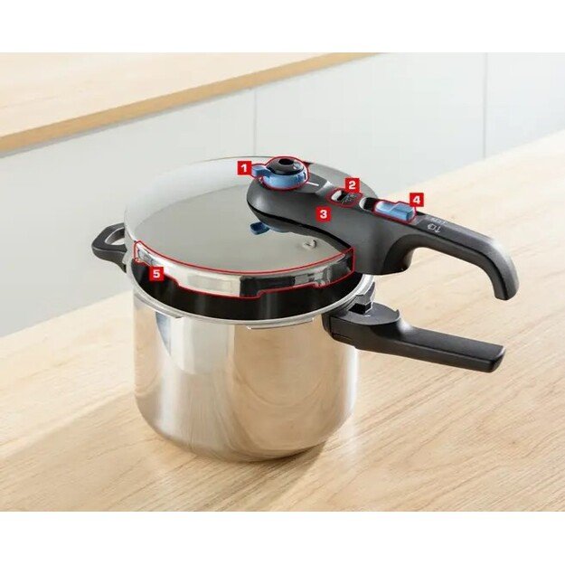 TEFAL Secure Trendy Pressure Cooker 4L + 6L + basket P2584301