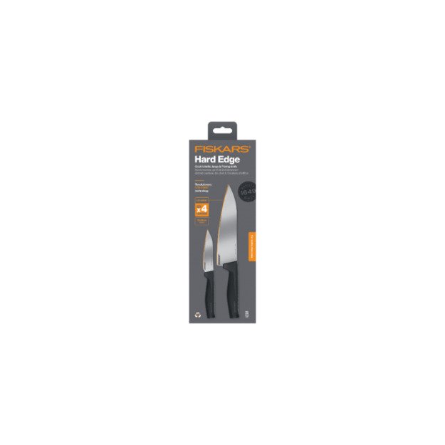 FISKARS SET OF 2 HARD EDGE KNIVES FOR PEELING AND CHEF