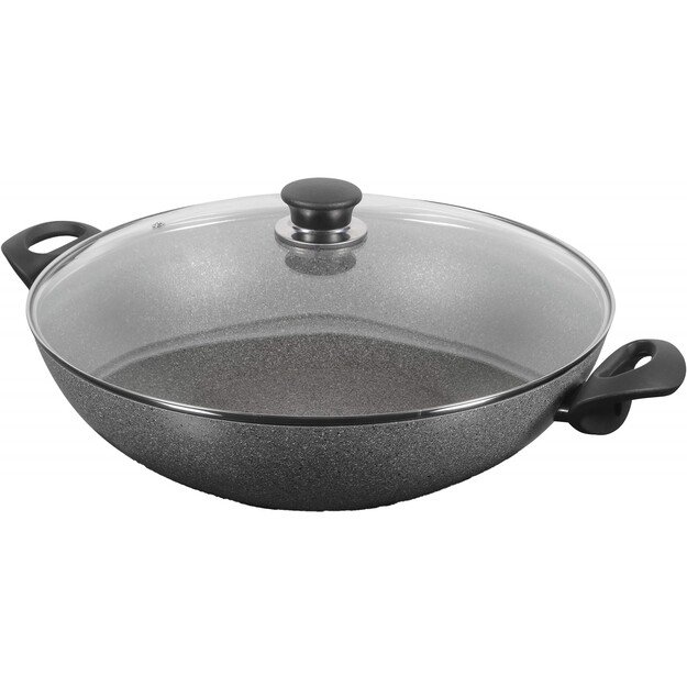 Keptuvė BALLARINI Ferrara Wok su dviem rankenom granito 36 cm FERR8KD.36D