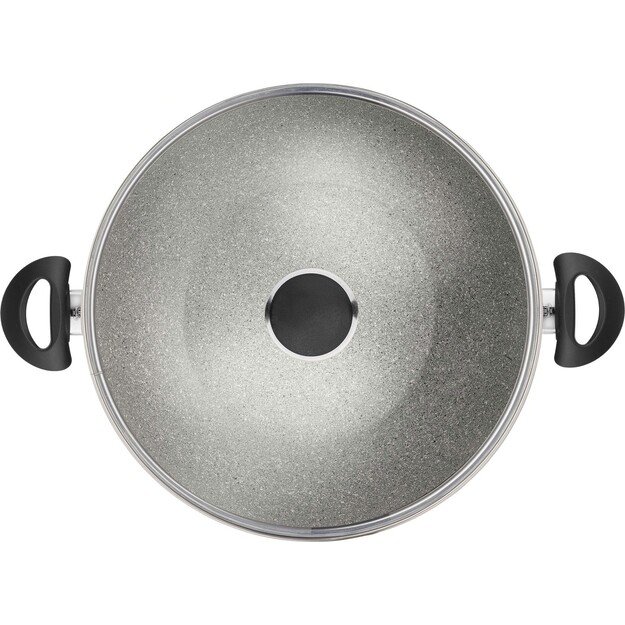 Keptuvė BALLARINI Ferrara Wok su dviem rankenom granito 36 cm FERR8KD.36D