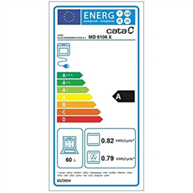 CATA | Oven | MD 6106 X | 60 L | Multifunctional | AquaSmart | Touch control | Height 59.5 cm | Width 59.5 cm | Stainless steel