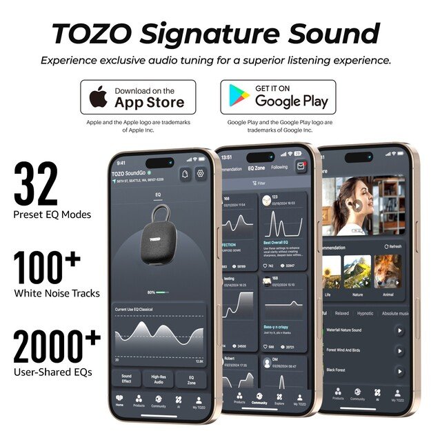 Tozo SoundGo Portable Bluetooth Speaker Black