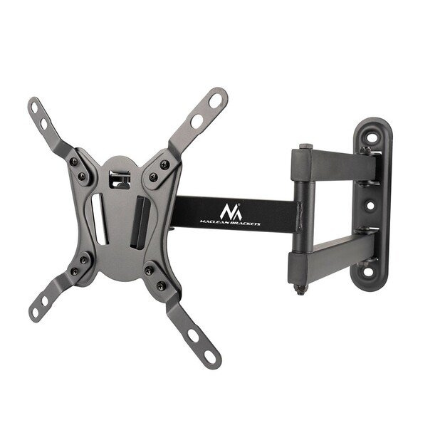 Maclean MC-418 TV Monitor Full Motion Wall Mount 23 -43  30kg max VESA 200x200 Black Tilting Rotating Adjustable Wall Distance