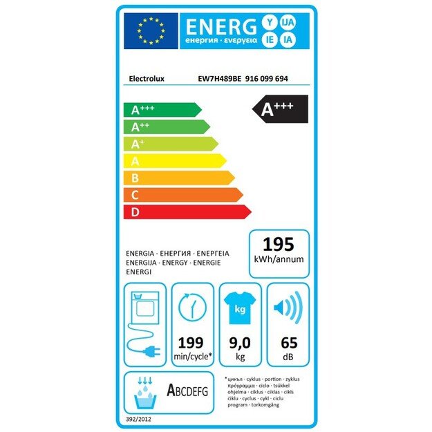 Džiovyklė ELECTROLUX EW7H489BE