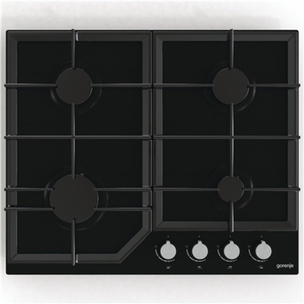 Gorenje Hob GT641KB Gas on glass, Number of burners/cooking zones 4, Mechanical, Black