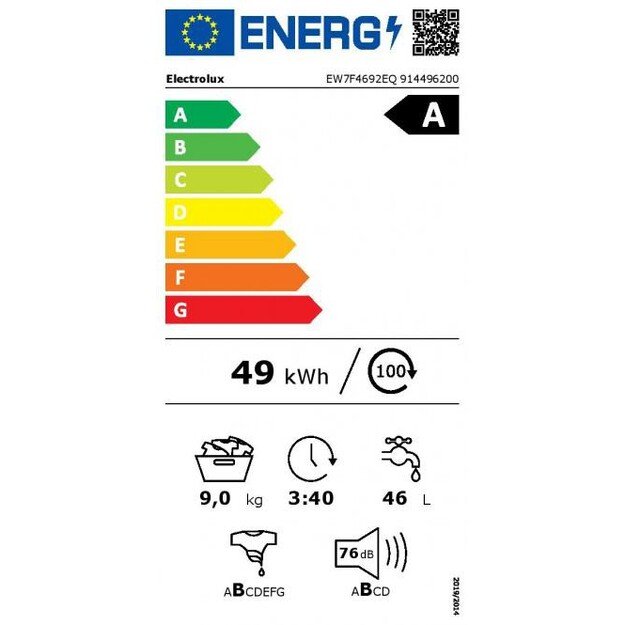 Iš priekio pakraunama skalbyklė Electrolux EW7F4692EQ