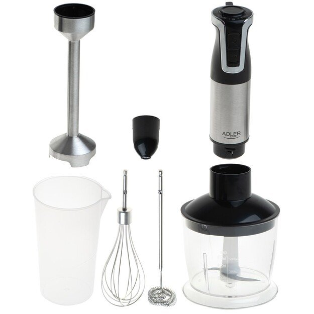 Adler | AD 4627 | Hand Blender Set | 1800 W | Number of speeds 20 | Turbo mode | Chopper | Stainless Steel/Black