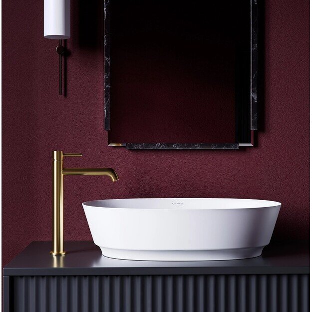 Aukštas šlifuoto aukso spalvos praustuvo maišytuvas OMNIRES Y 3