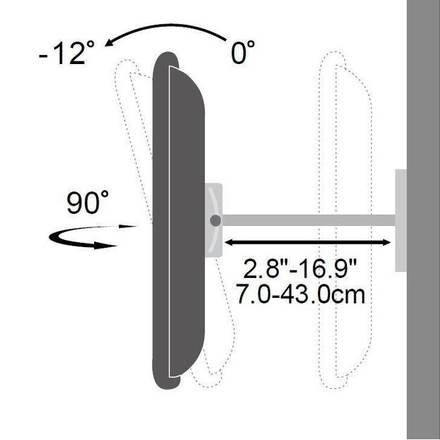 Techly 42-70  Wall Bracket for LED LCD TV Full-Motion Dual Arm  ICA-PLB 147XL