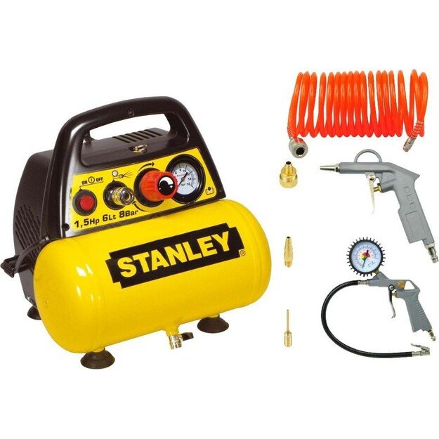 OIL-FREE COMPRESSOR 6L+PNEUMATIC KIT STANLEY